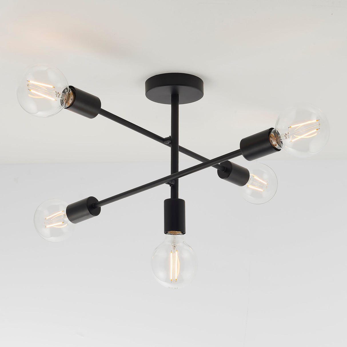 Amos Studio 5lt Semi flush Matt Black – from Amos Lighting + Home