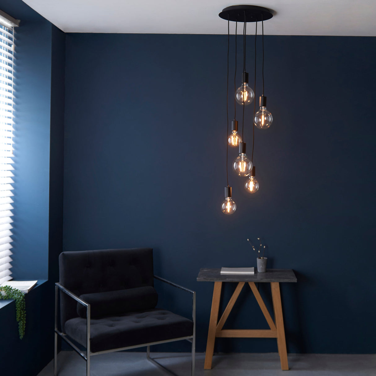 Amos Studio 6lt Cascade Pendant Black – from Amos Lighting + Home