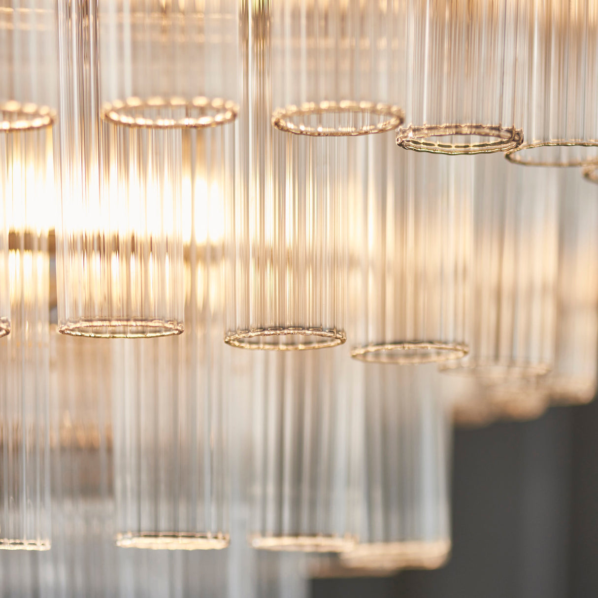 Amos Toulouse Chandelier Bright Nickel & Ribbed Glass – from Amos Lighting + Home