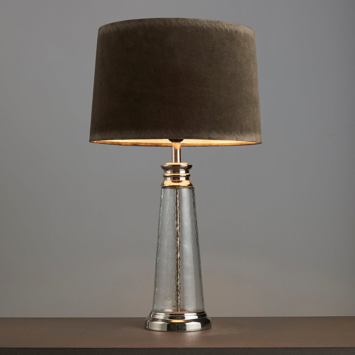 Endon Winslet Table Lamp Grey Velvet – from Amos Lighting + Home