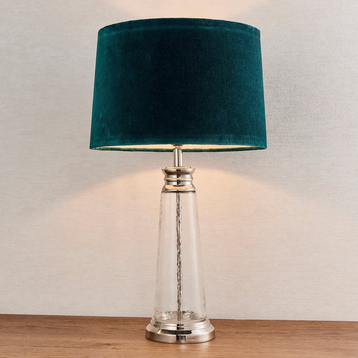 Endon Winslet Table Lamp Teal Velvet – from Amos Lighting + Home