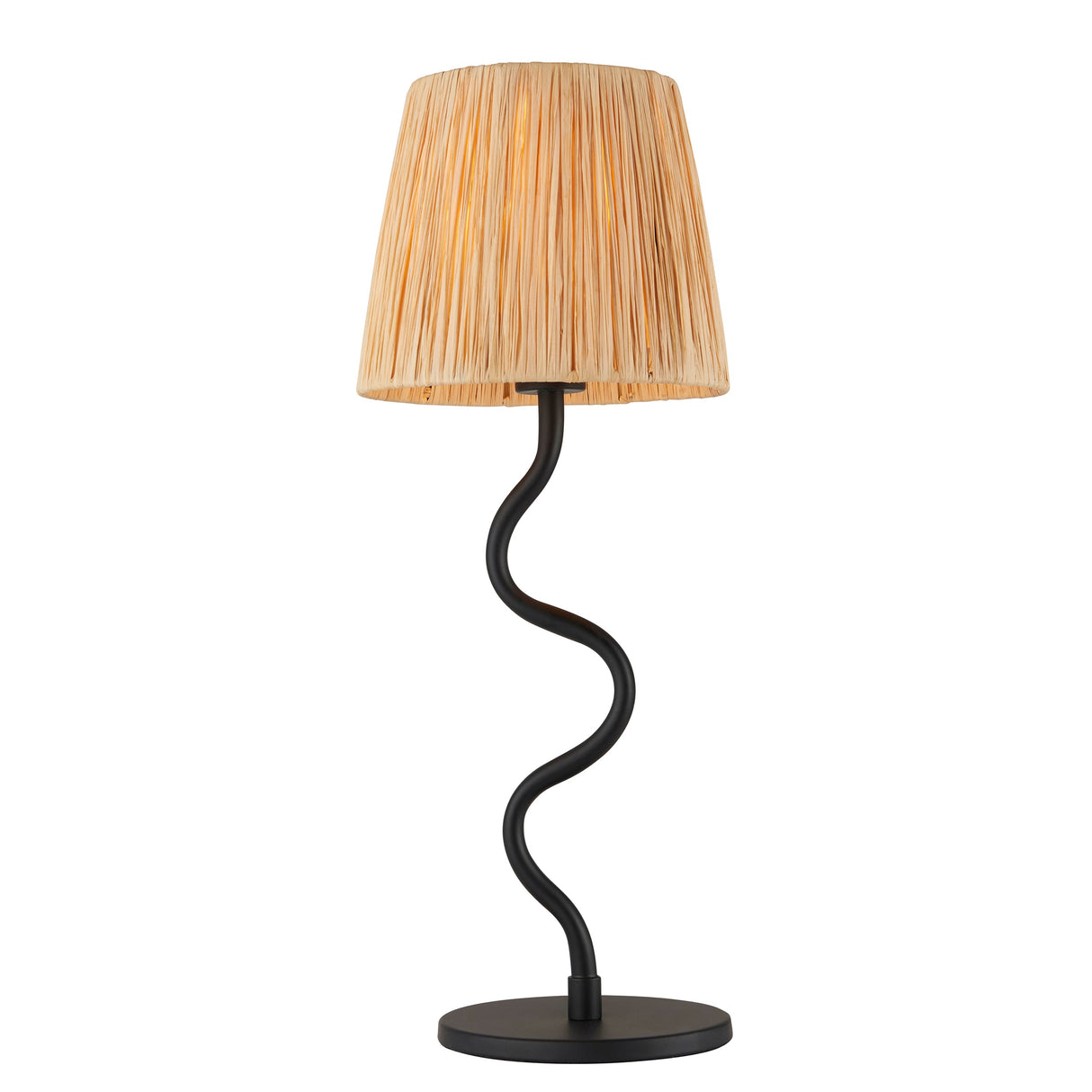 Endon Wriggle Table Lamp with Natural Raffia Shade – from Amos Lighting + Home