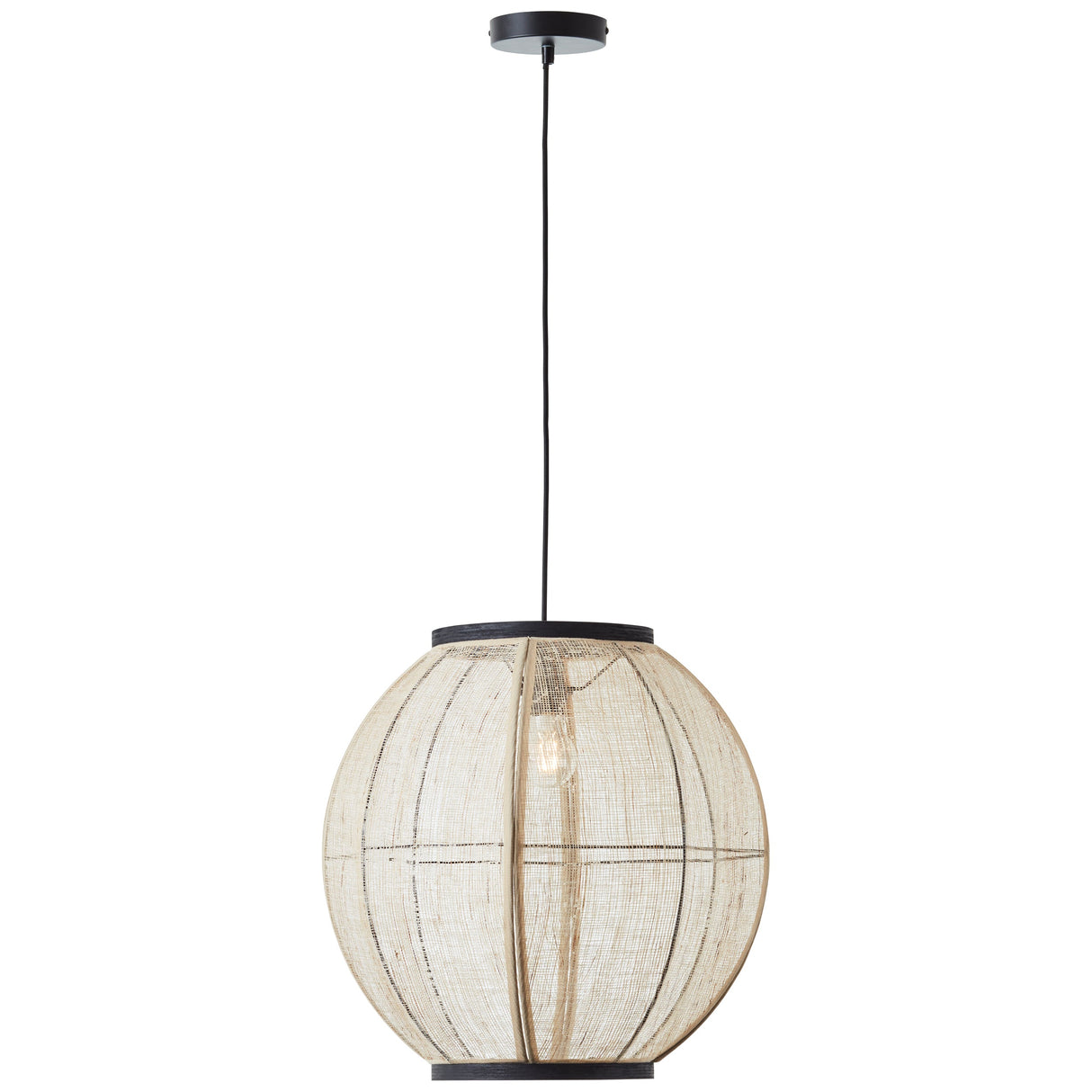 Amos Angarrack Bamboo Linen Pendant Light Round – from Amos Lighting + Home