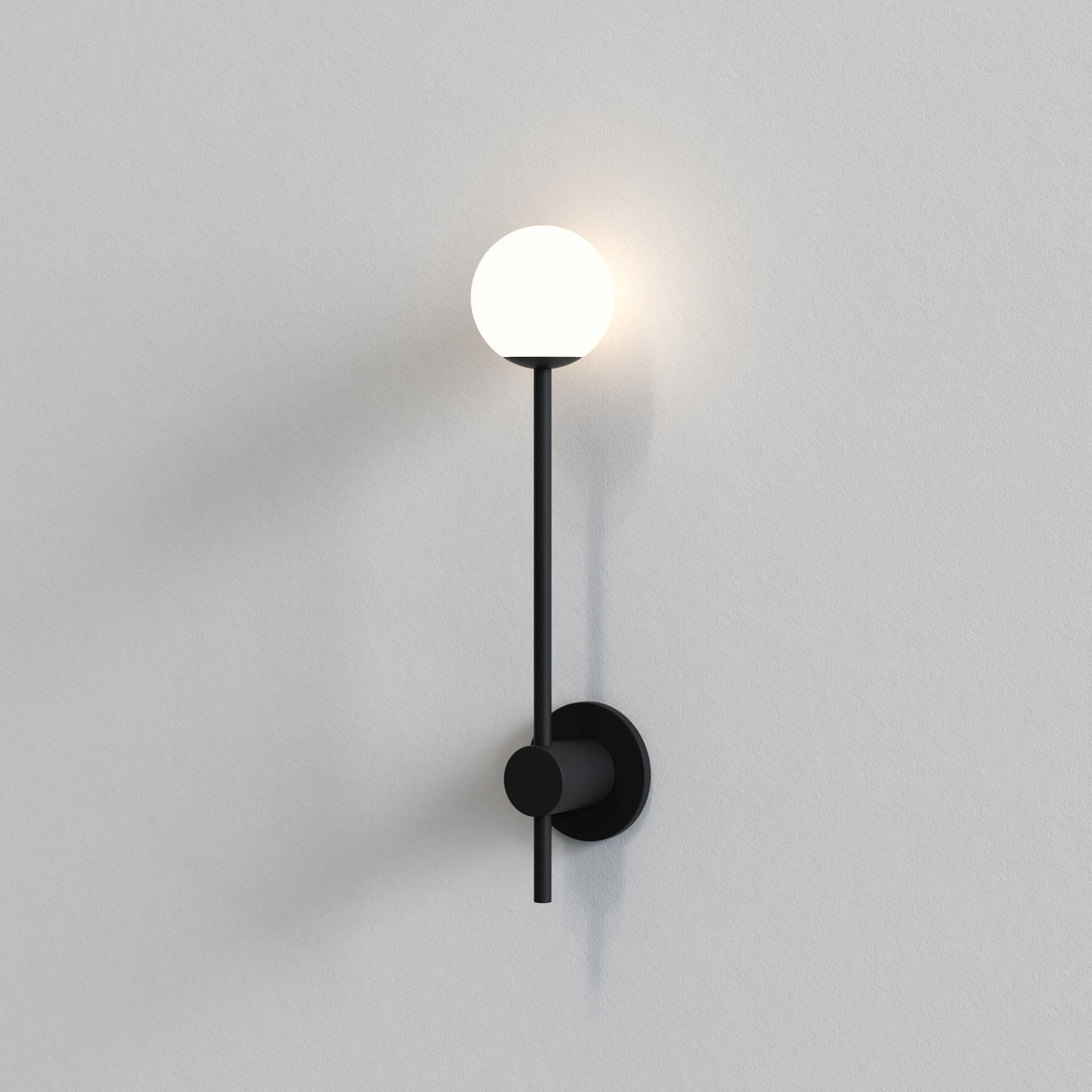 Astro Orb Single Matt Black Bathroom Wall Light