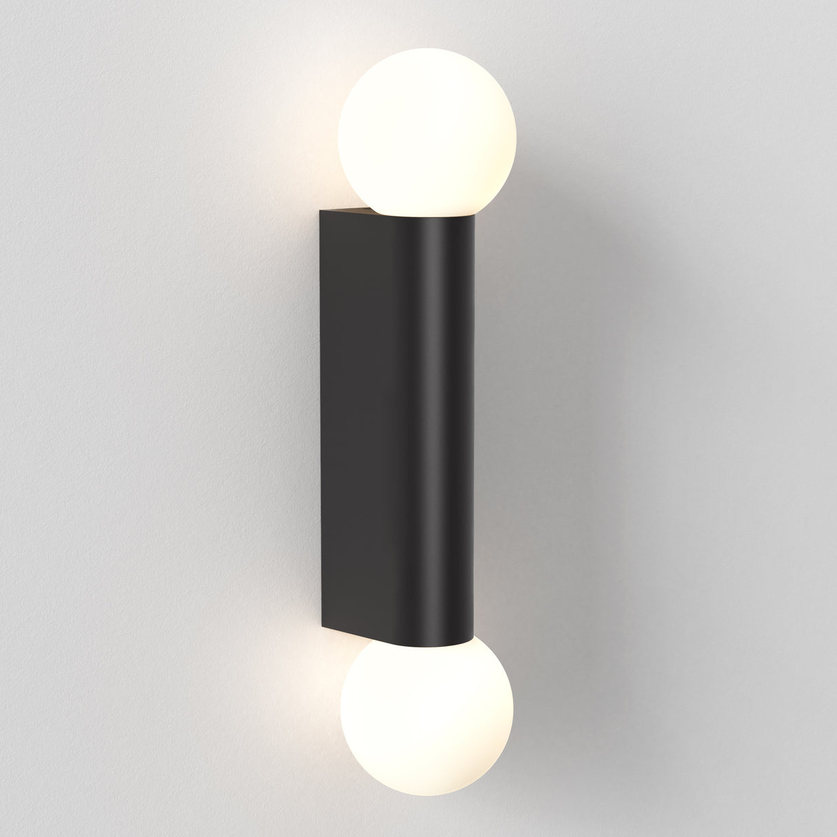Astro Ortona Twin Matt Black Bathroom Wall Light