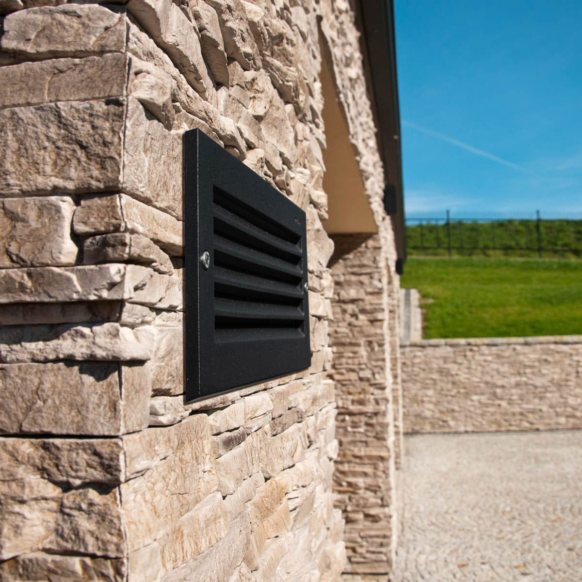 Norlys Grimstad LED Recessed Louvre Wall Light Graphite