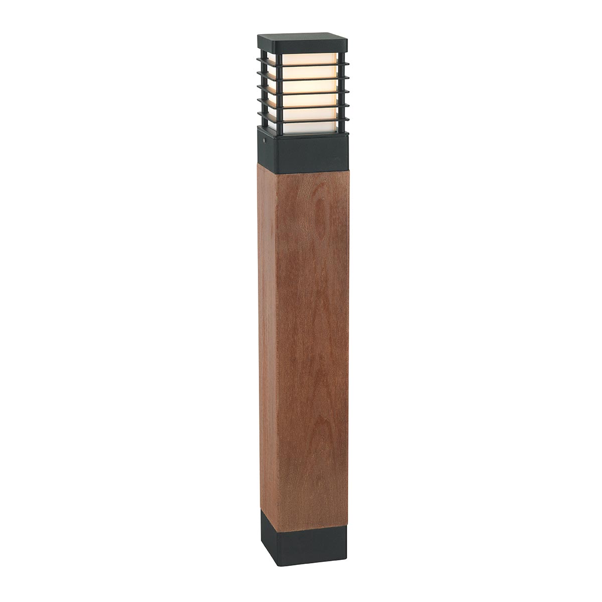 Norlys Halmstad 1 Light Large Wooden Bollard - Black