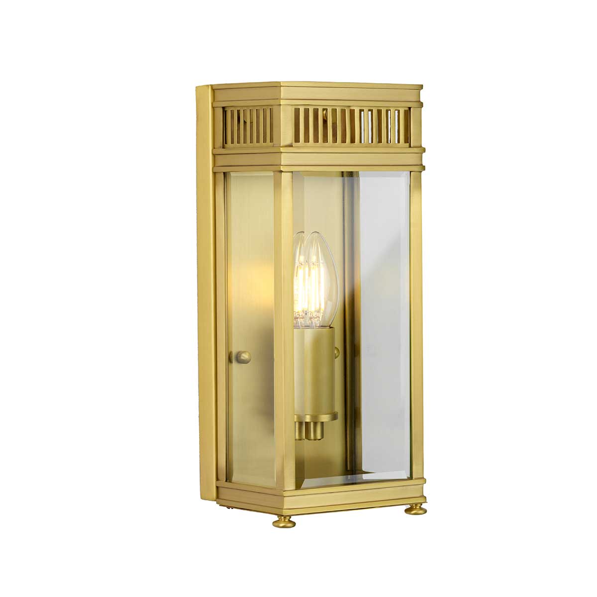 Elstead Holborn 1 Light Small Half Lantern Brass
