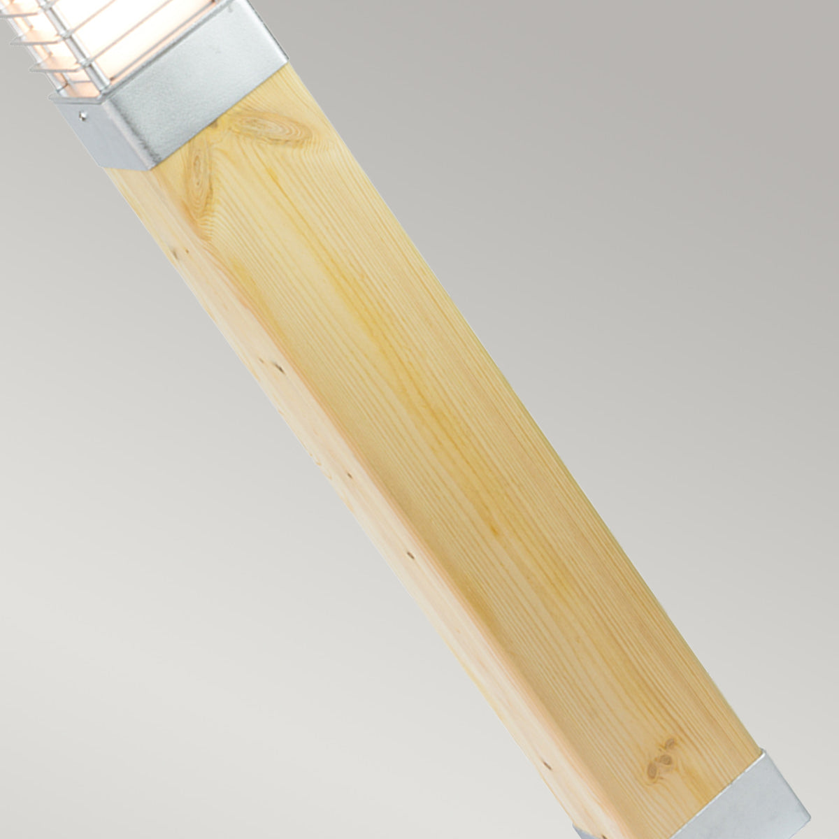 Norlys Halmstad Large Bollard Natural Wood & Galvanised