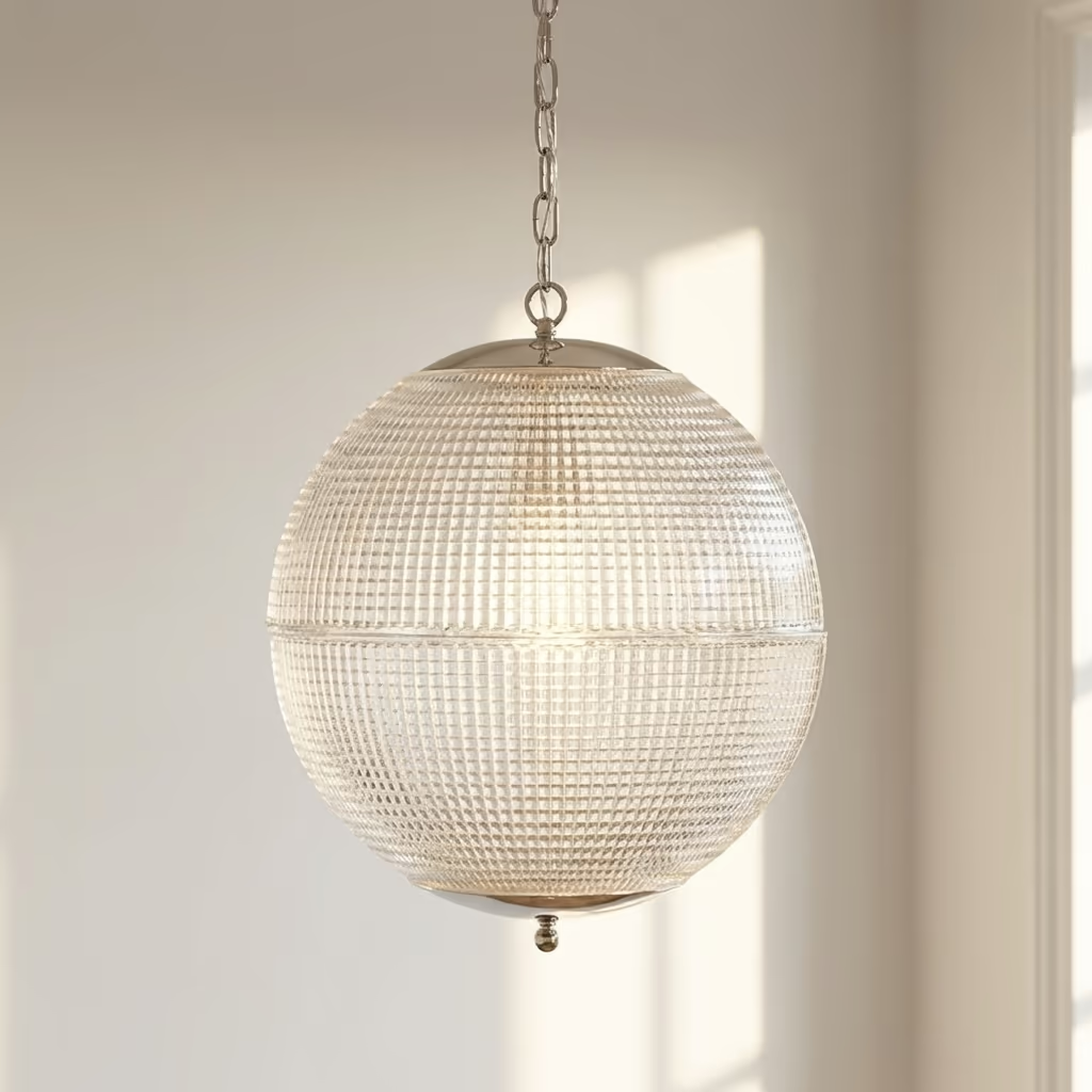 Soho Lighting Hollen Globe Classic Nickel Glass Pendant Light