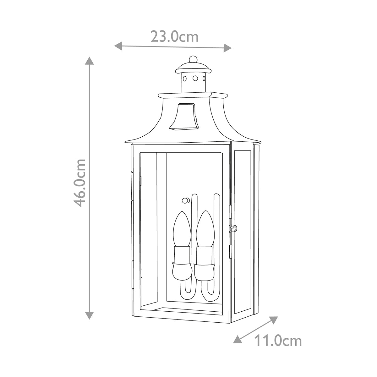 Elstead Kendal 2 Light Wall Lantern