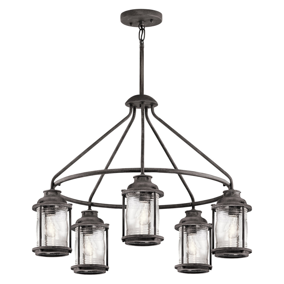 Kichler Ashland Bay 5 Light Outdoor Chandelier Grey