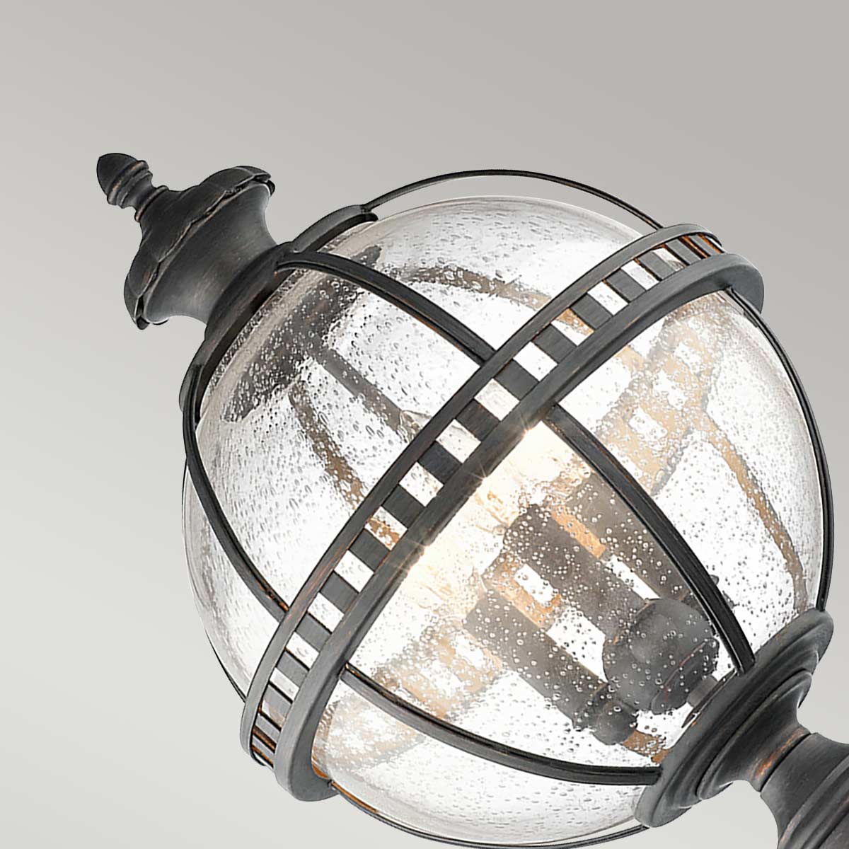 Kichler Halleron 3 Light Pedestal Lantern Grey