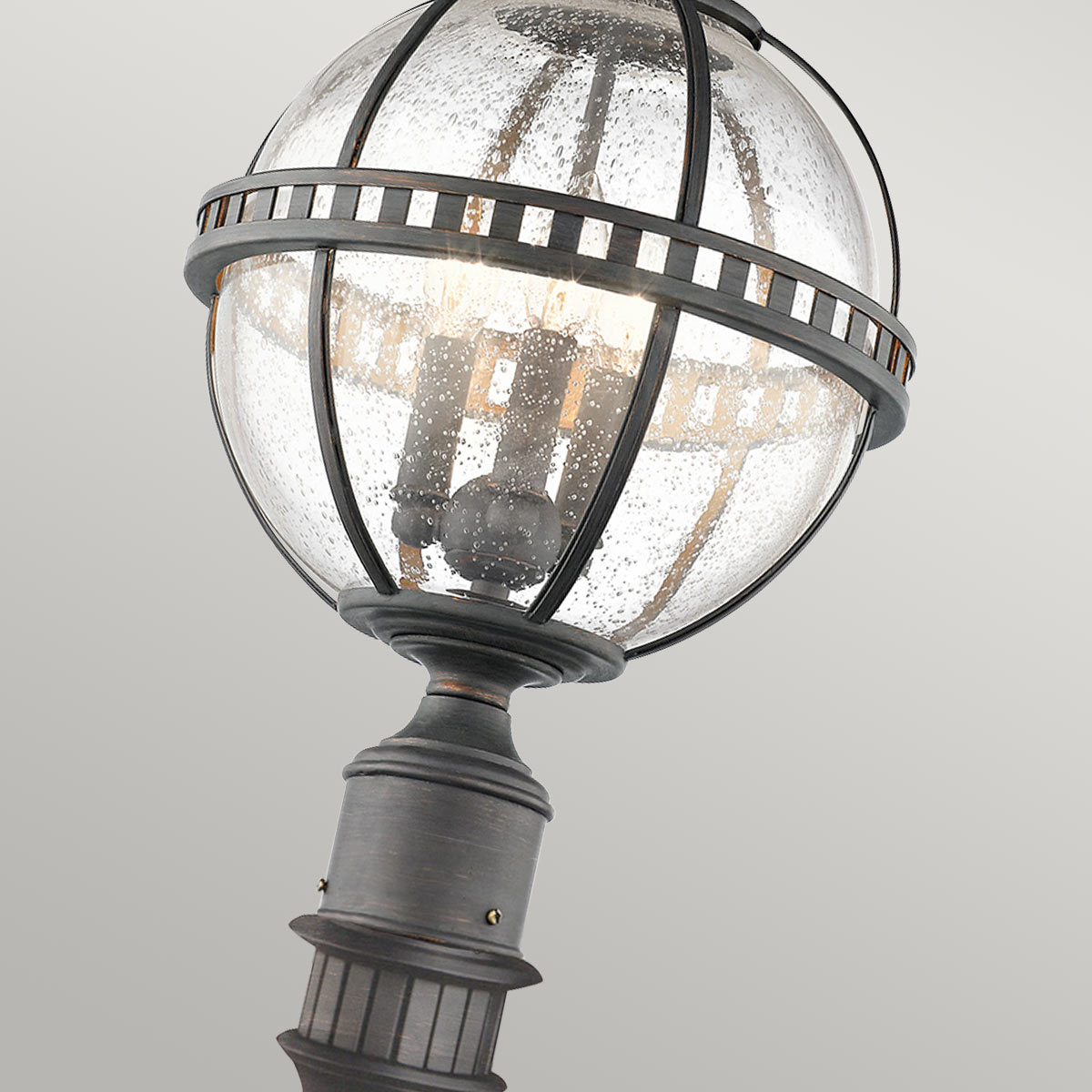Kichler Halleron 3 Light Pedestal Lantern Grey