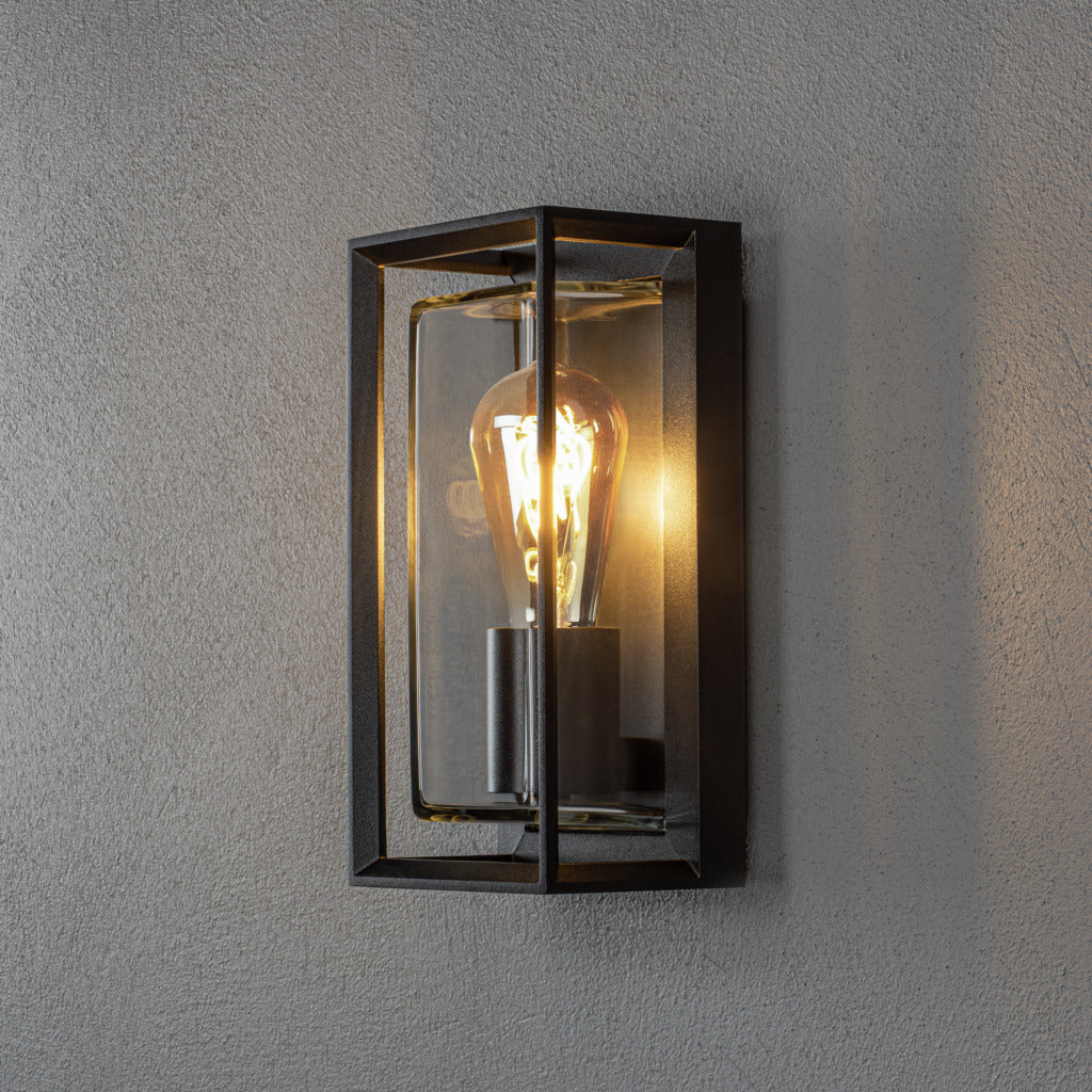 Konstsmide Brindisi Outdoor Wall Light Medium Black – from Amos Lighting + Home