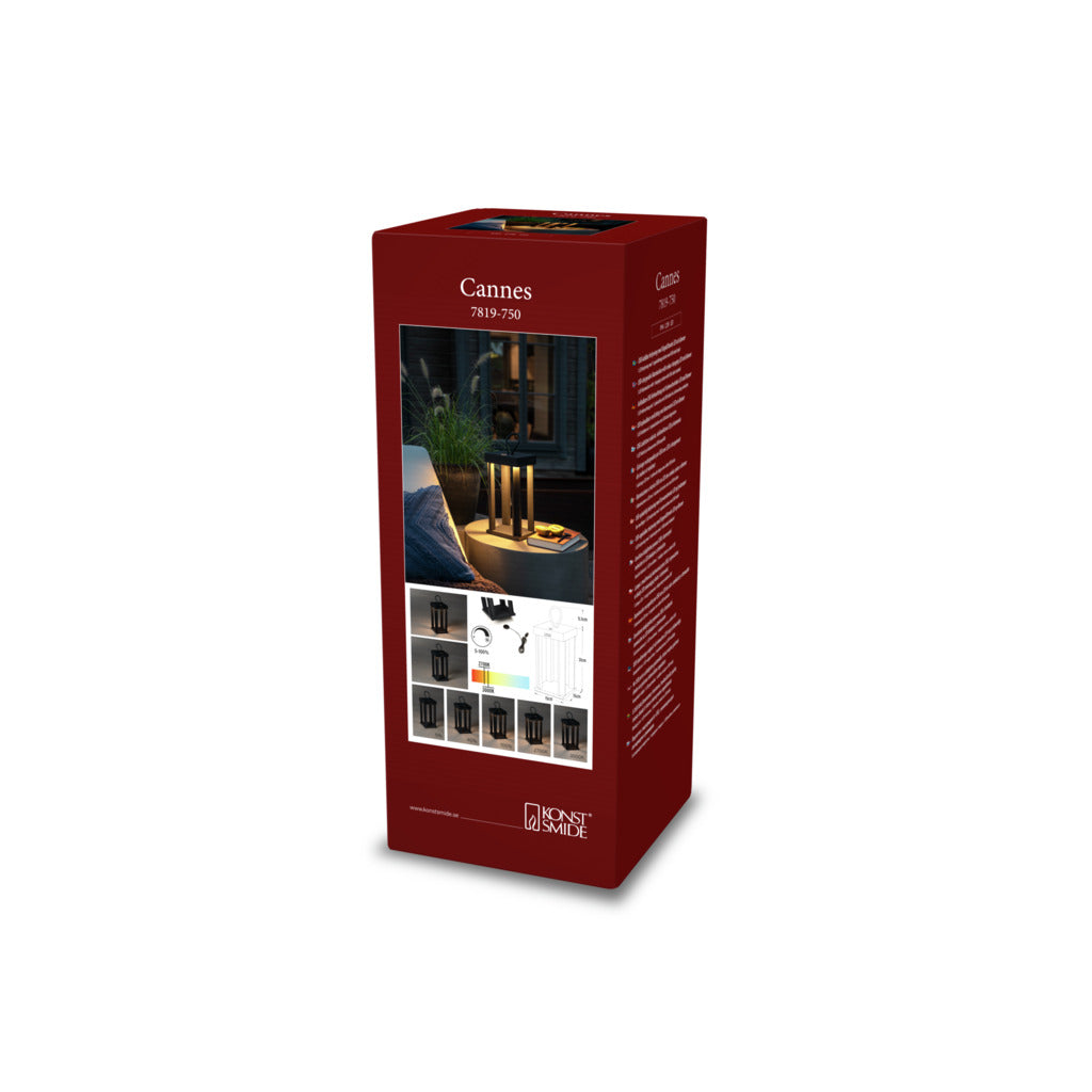 Konstsmide Cannes Outdoor USB Rechargeable Lamp Black – from Amos Lighting + Home