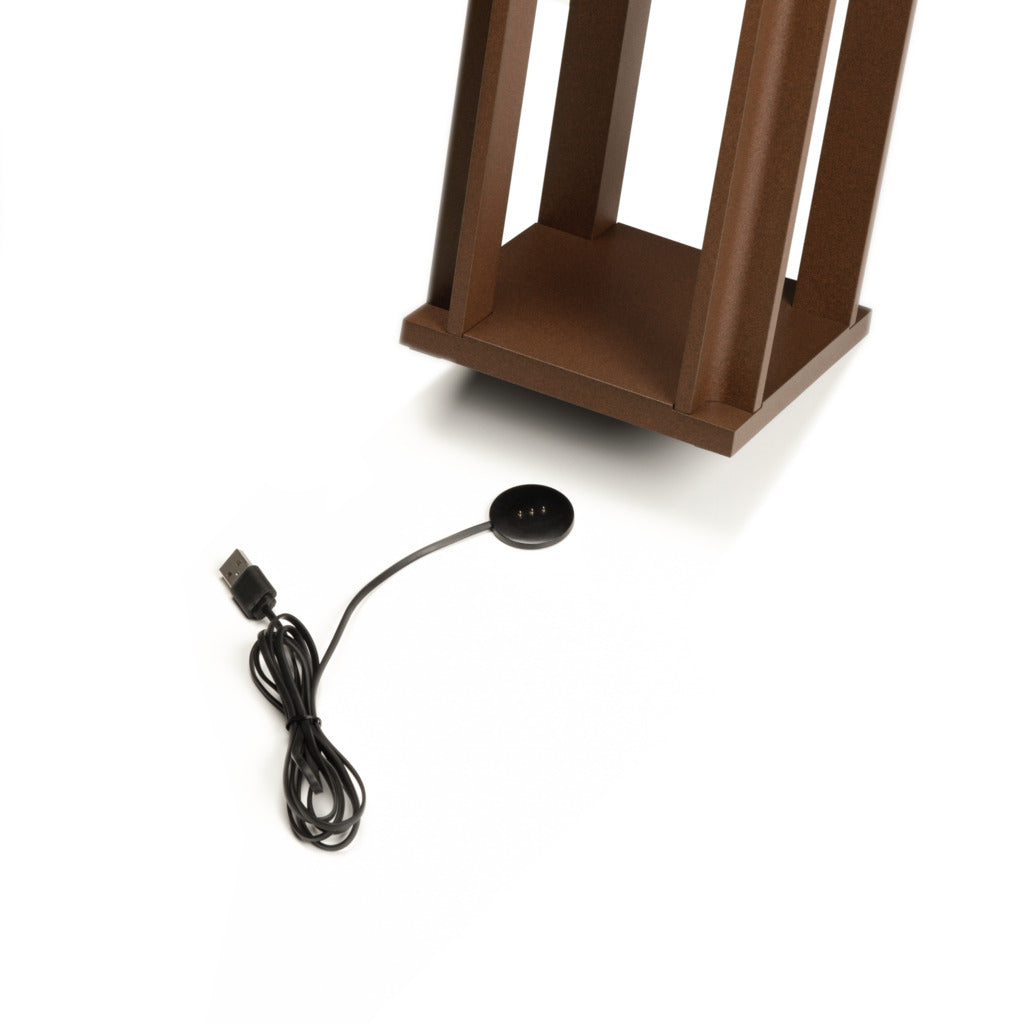 Konstsmide Cannes Outdoor USB Rechargeable Lamp Rust – from Amos Lighting + Home