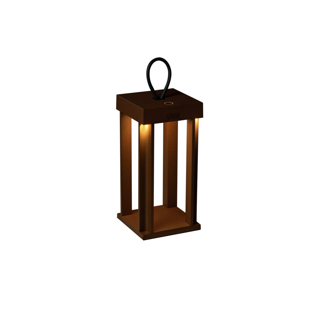 Konstsmide Cannes Outdoor USB Rechargeable Lamp Rust – from Amos Lighting + Home