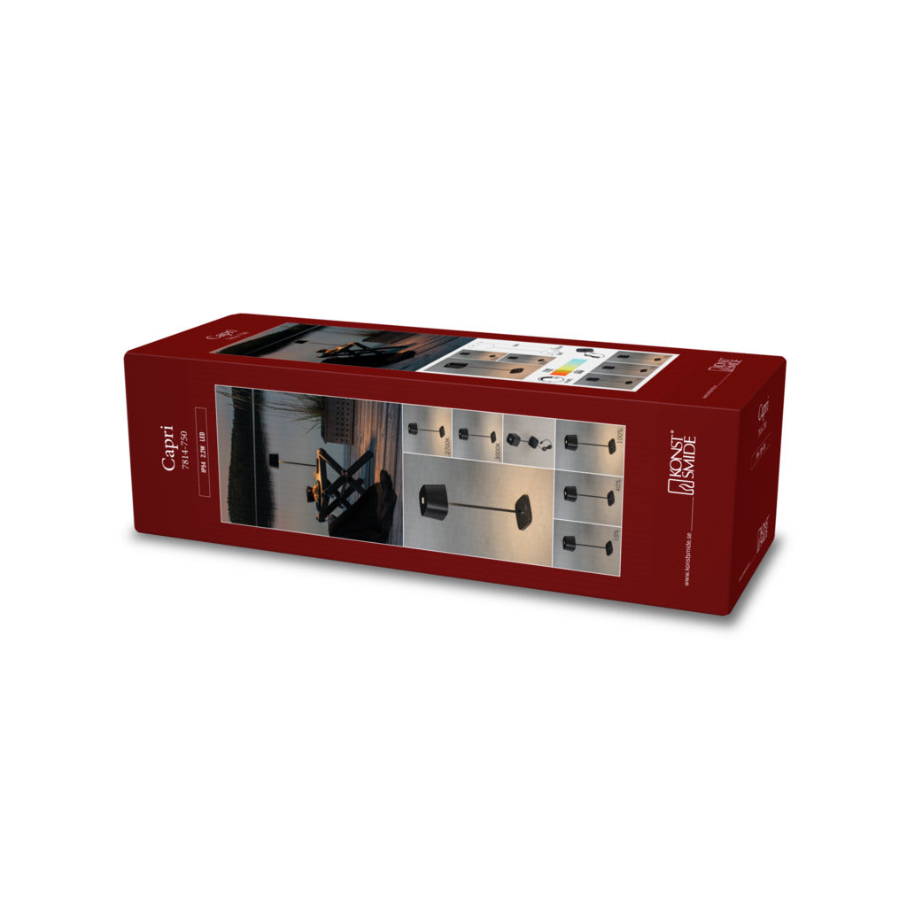 Konstsmide Capri Outdoor USB Rechargeable Table Lamp Black – from Amos Lighting + Home