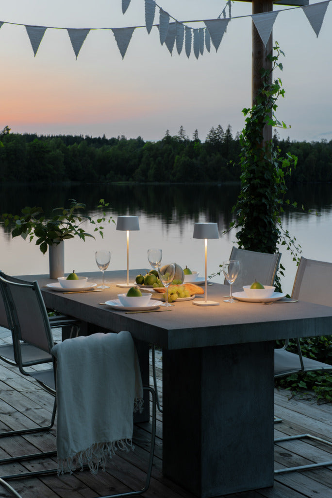 Konstsmide Capri Outdoor USB Rechargeable Table Lamp White – from Amos Lighting + Home