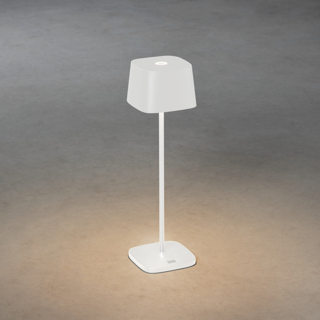 Konstsmide Capri Outdoor USB Rechargeable Table Lamp White – from Amos Lighting + Home