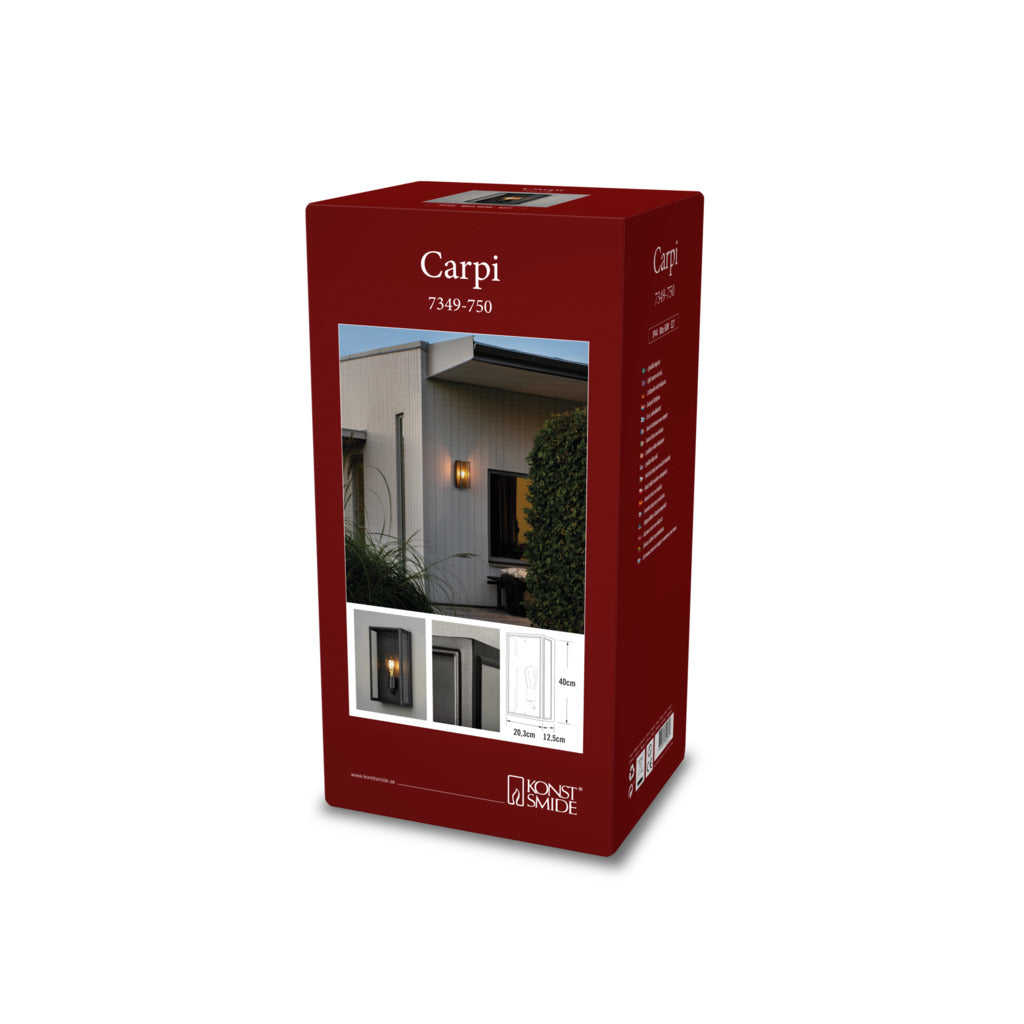 Konstsmide Capri Outdoor Wall Light Large, Black IP44 – from Amos Lighting + Home