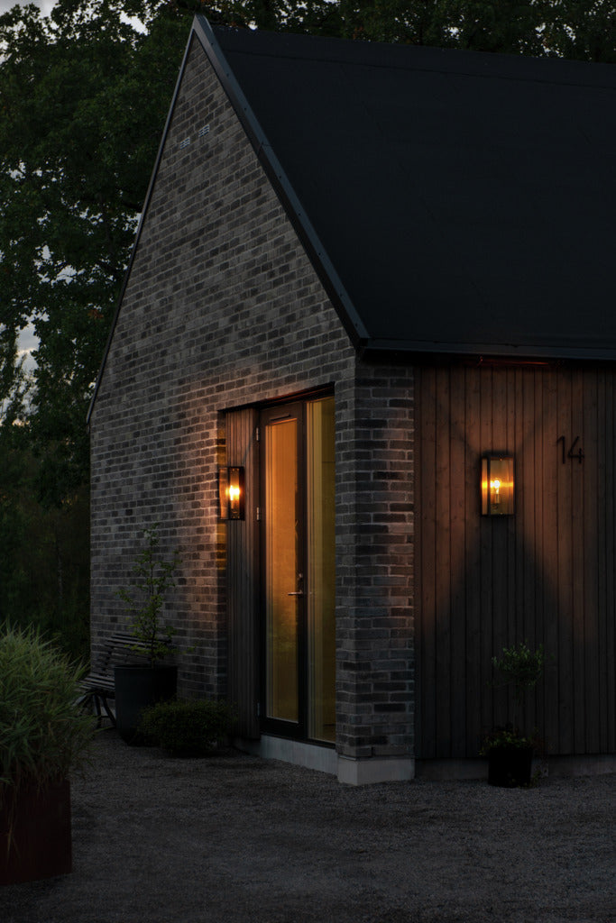 Konstsmide Capri Outdoor Wall Light Large, Black/Brass IP44 – from Amos Lighting + Home