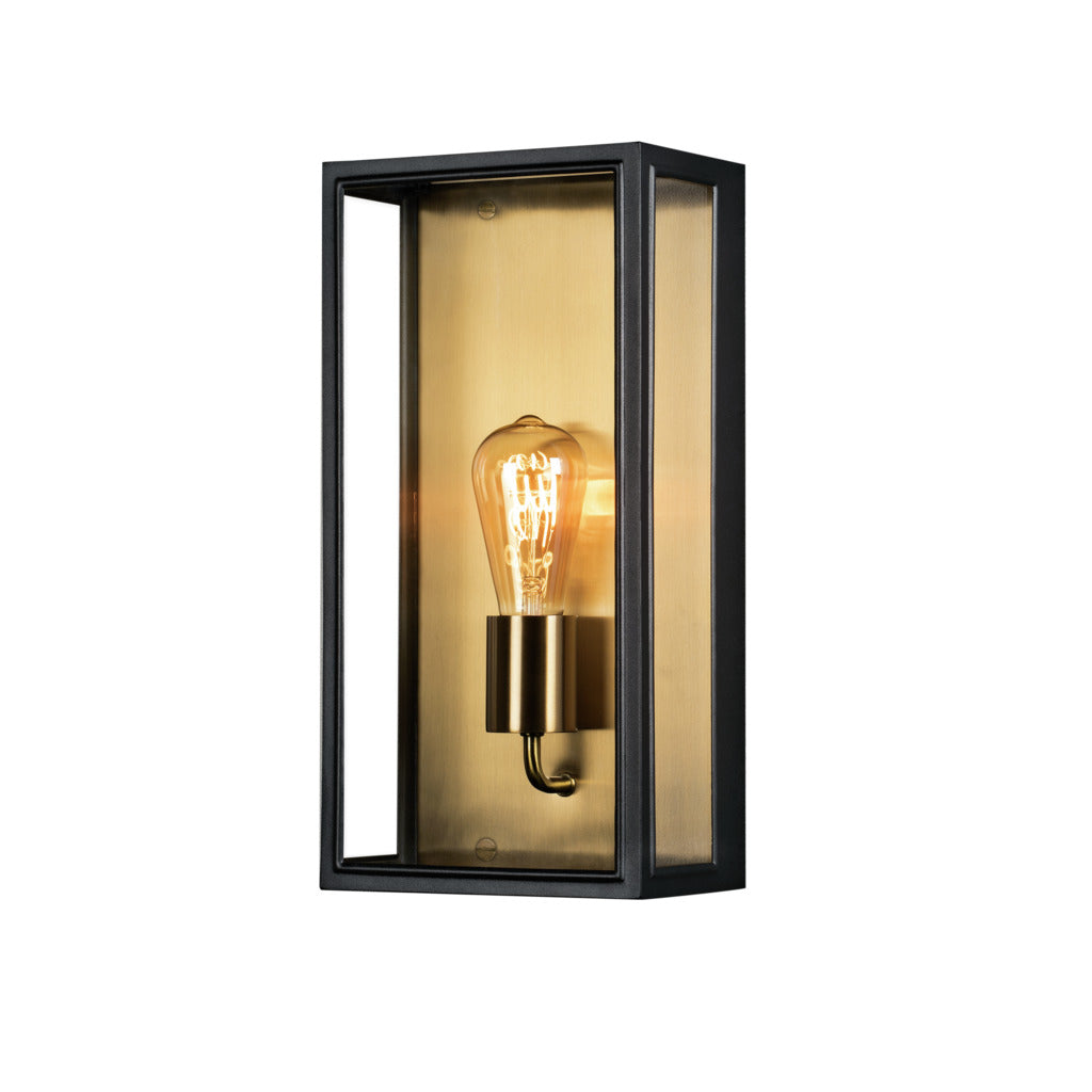 Konstsmide Capri Outdoor Wall Light Large, Black/Brass IP44 – from Amos Lighting + Home
