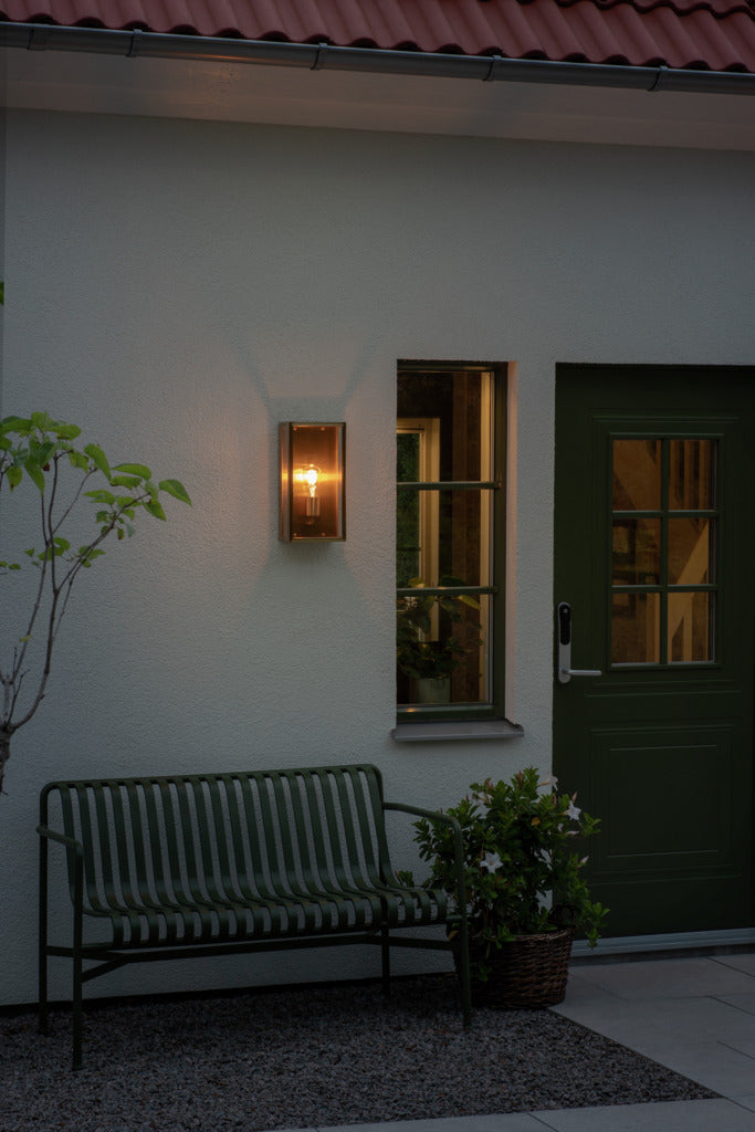 Konstsmide Capri Outdoor Wall Light Large, Brass IP44 – from Amos Lighting + Home