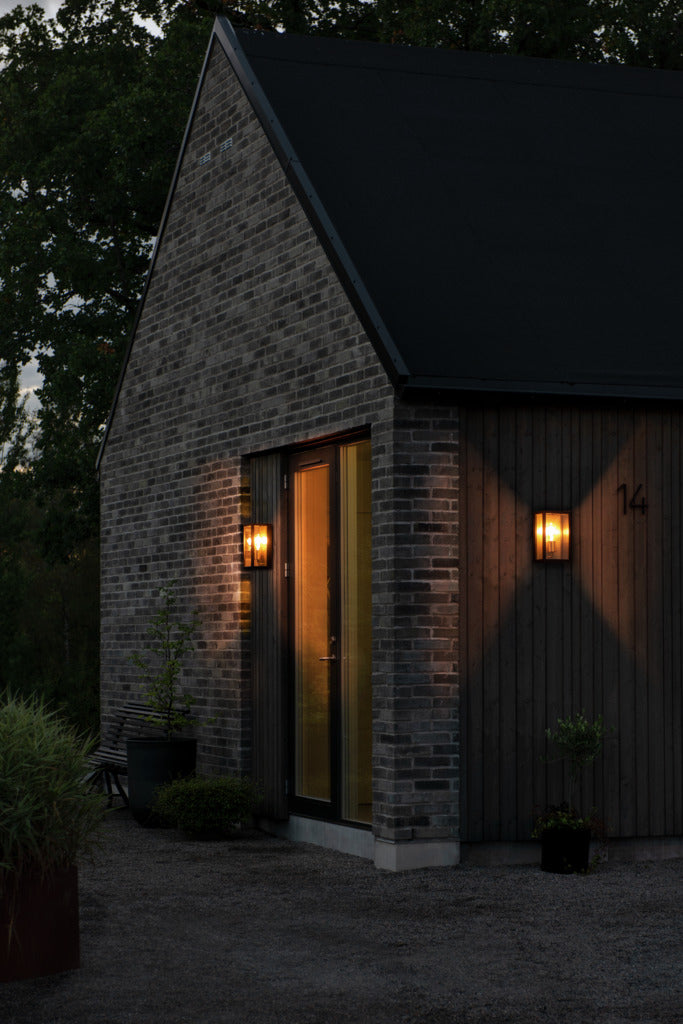 Konstsmide Capri Outdoor Wall Light Medium, Black/Brass IP44 – from Amos Lighting + Home