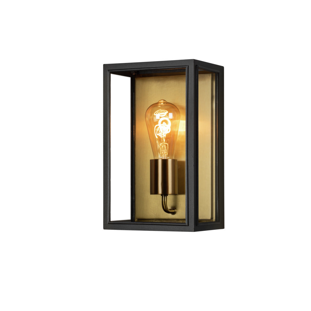 Konstsmide Capri Outdoor Wall Light Medium, Black/Brass IP44 – from Amos Lighting + Home