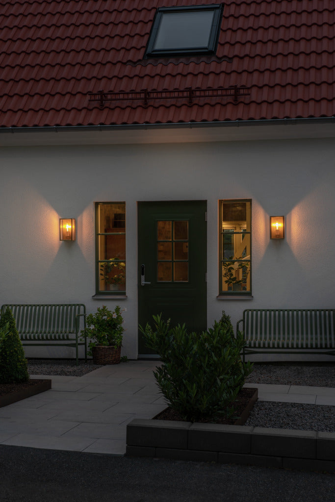 Konstsmide Capri Outdoor Wall Light Medium, Brass IP44 – from Amos Lighting + Home