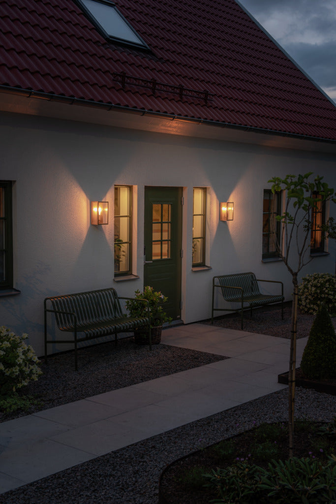 Konstsmide Capri Outdoor Wall Light Medium, Brass IP44 – from Amos Lighting + Home