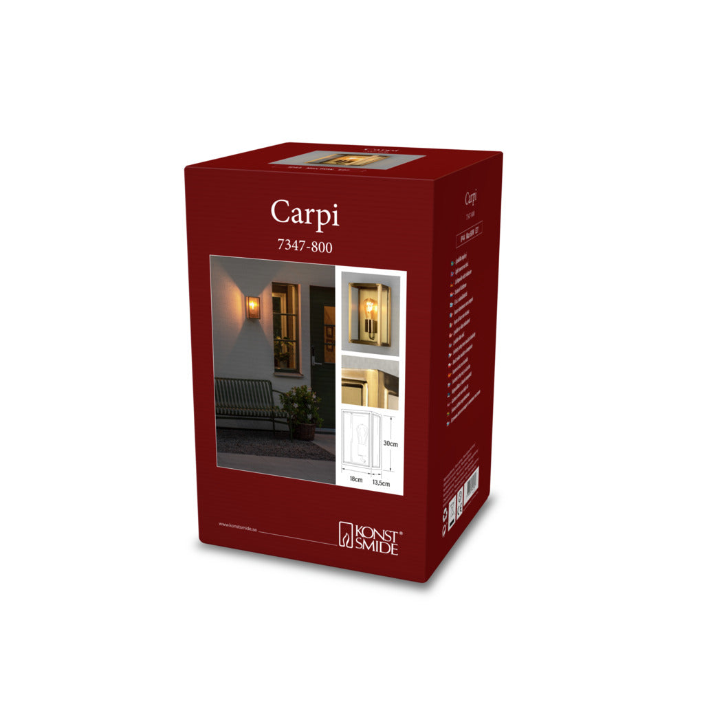 Konstsmide Capri Outdoor Wall Light Medium, Brass IP44 – from Amos Lighting + Home