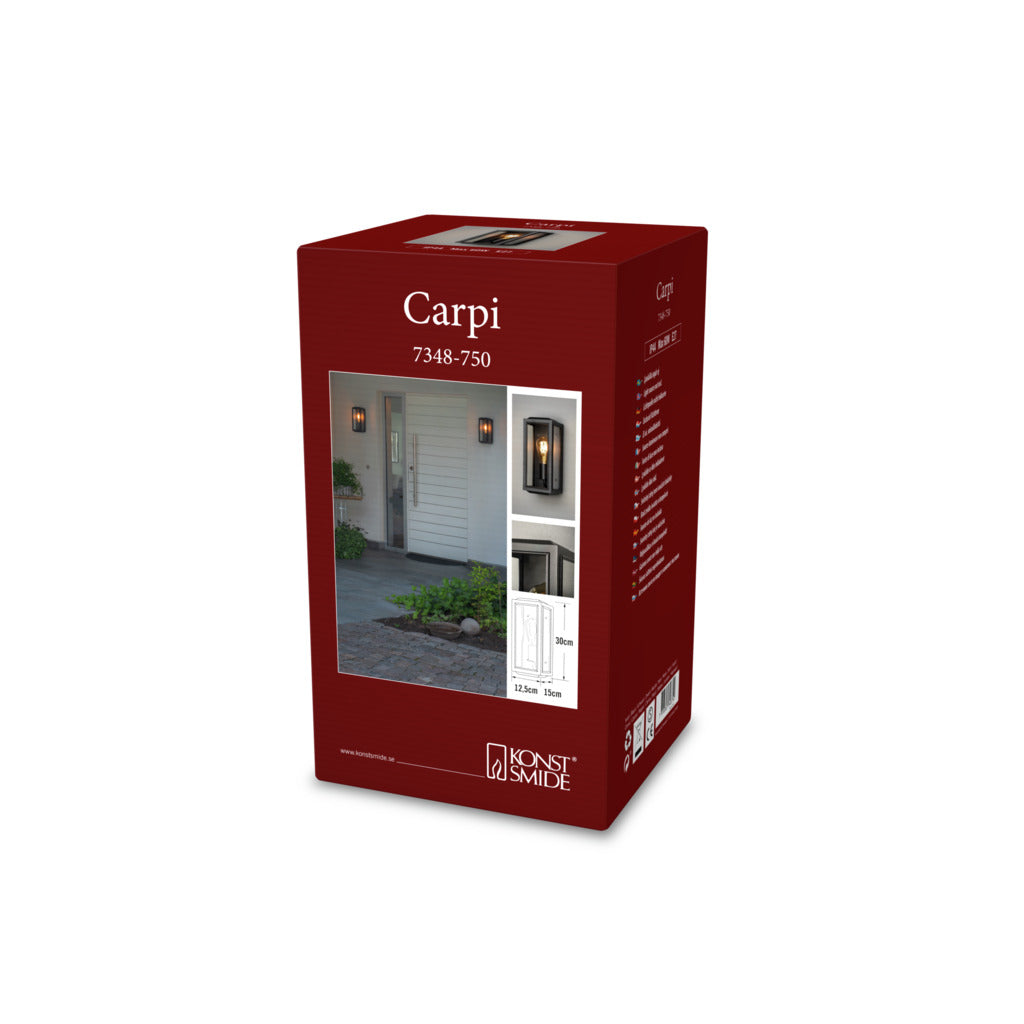 Konstsmide Capri Outdoor Wall Light Small, Black IP44 – from Amos Lighting + Home