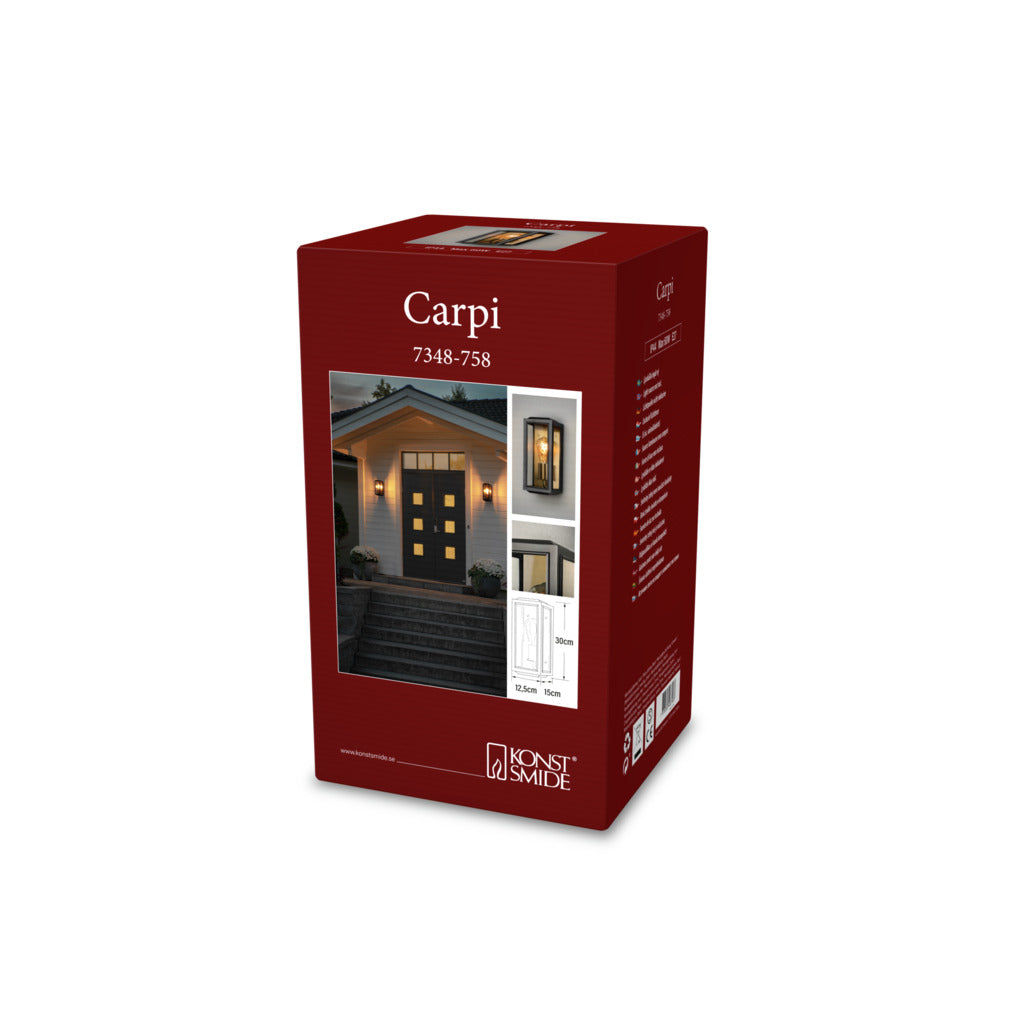 Konstsmide Capri Outdoor Wall Light Small, Black/Brass IP44 – from Amos Lighting + Home