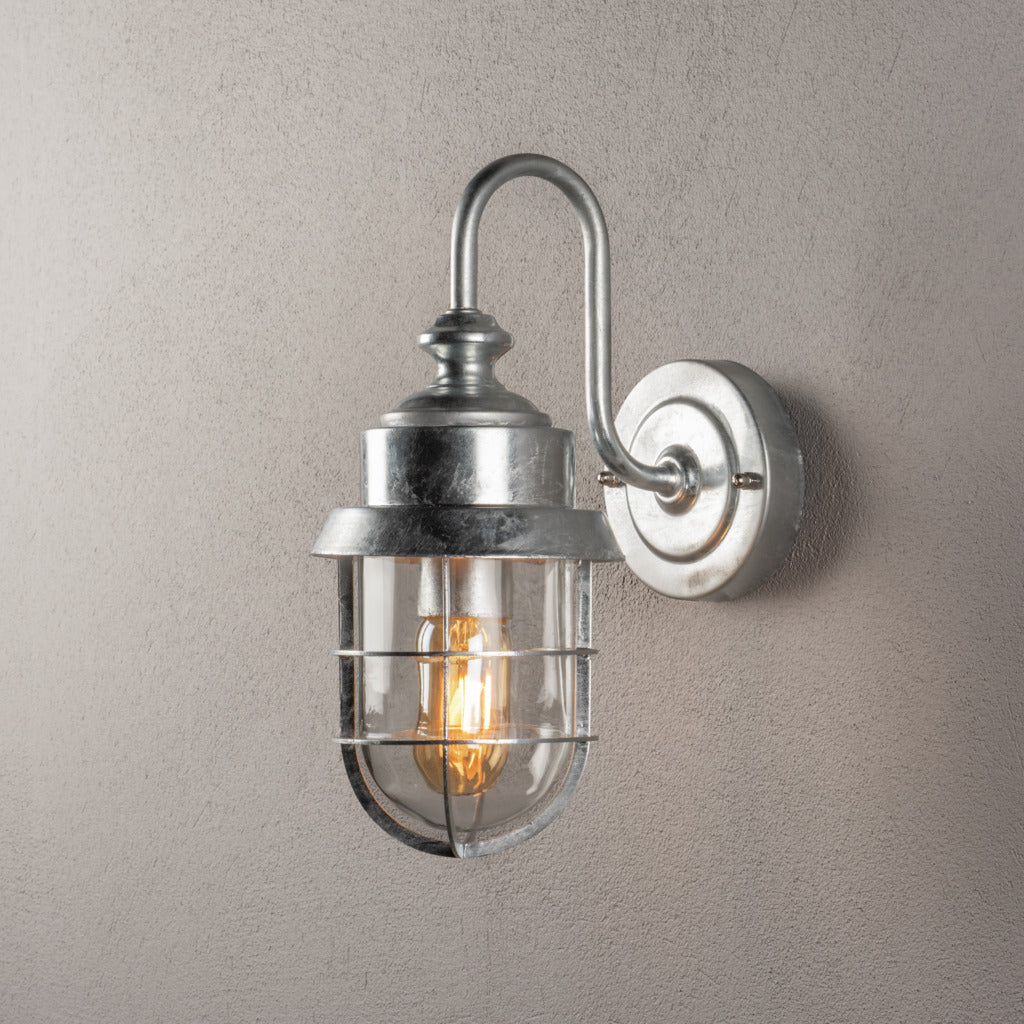 Konstsmide Cerignola Outdoor Wall Light Galvanised IP44 – from Amos Lighting + Home