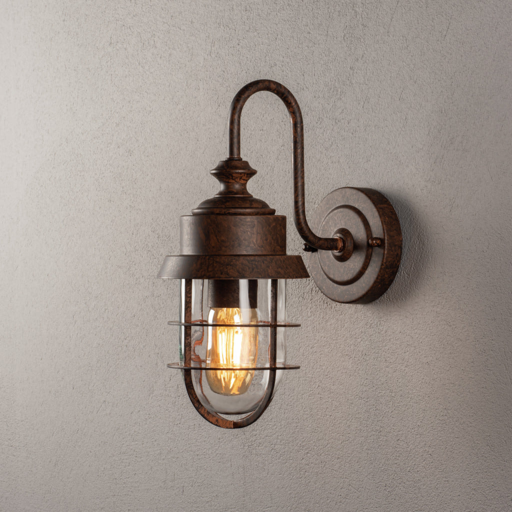Konstsmide Cerignola Outdoor Wall Light Rust Coloured IP44 – from Amos Lighting + Home