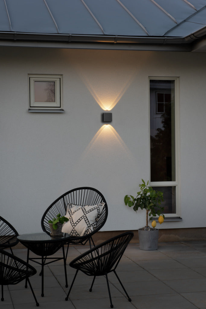 Konstsmide Chieri 4 LED Outdoor Wall Light Anthracite Grey – from Amos Lighting + Home