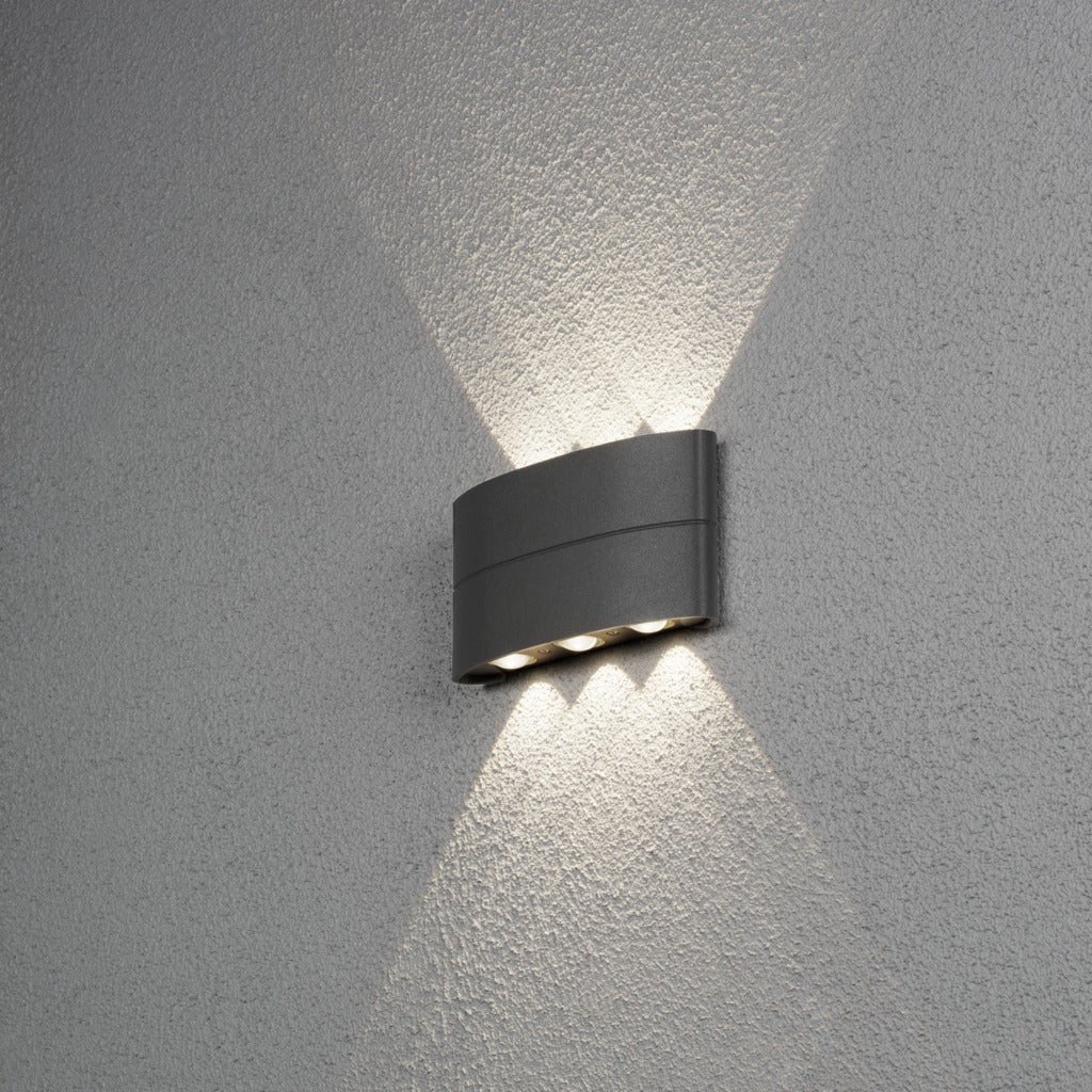 Konstsmide Chieri 6 LED Outdoor Wall Light Anthracite Grey – from Amos Lighting + Home