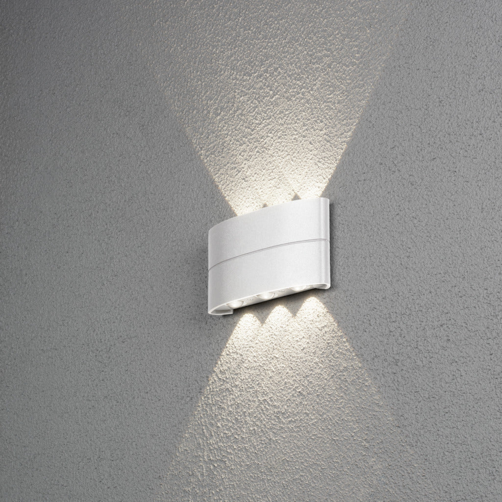 Konstsmide Chieri 6 LED Outdoor Wall Light White – from Amos Lighting + Home