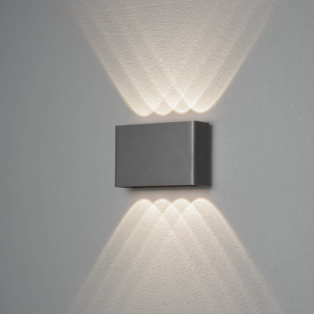 Konstsmide Chieri 8 LED Outdoor Wall Light Anthracite Grey – from Amos Lighting + Home