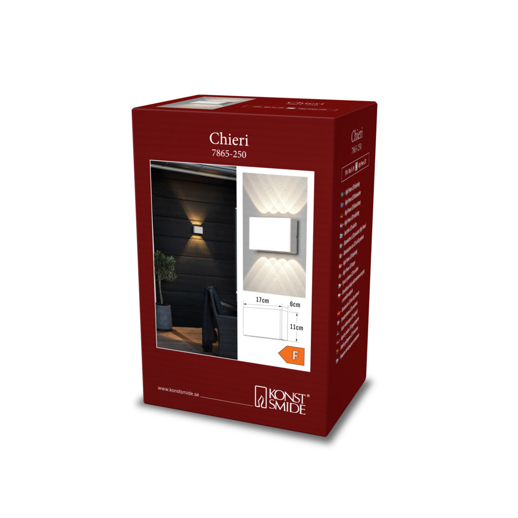 Konstsmide Chieri 8 LED Outdoor Wall Light White – from Amos Lighting + Home