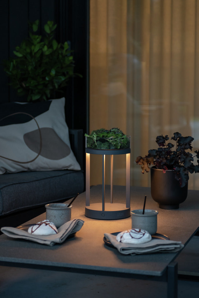 Konstsmide Chieti Outdoor USB Rechargeable Table Lamp Grey – from Amos Lighting + Home