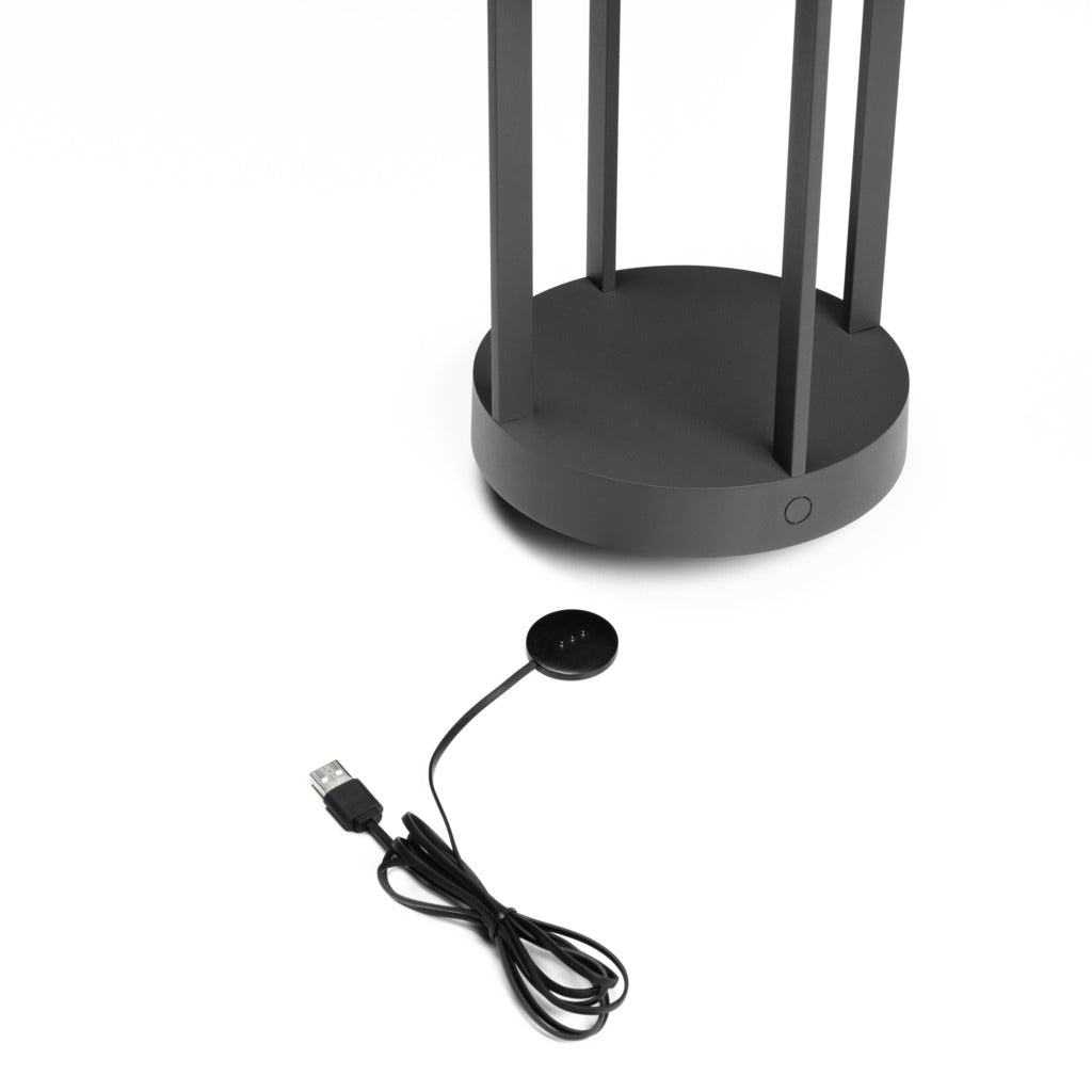 Konstsmide Chieti Outdoor USB Rechargeable Table Lamp Grey – from Amos Lighting + Home
