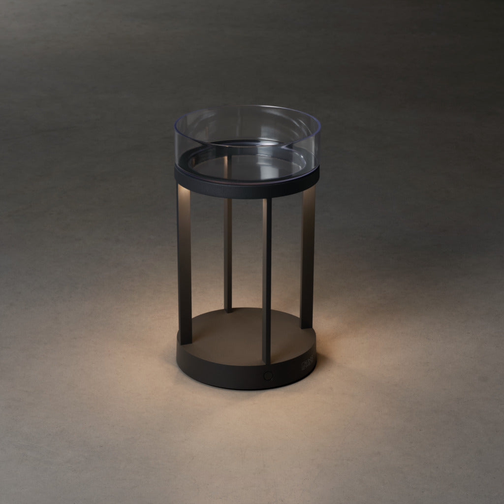 Konstsmide Chieti Outdoor USB Rechargeable Table Lamp Grey – from Amos Lighting + Home