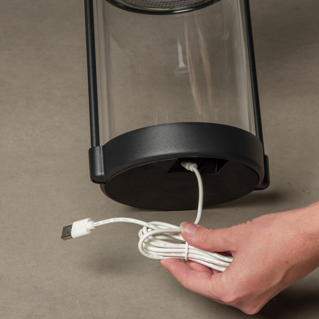 Konstsmide Crotone Outdoor USB Rechargeable Table Lamp Black – from Amos Lighting + Home