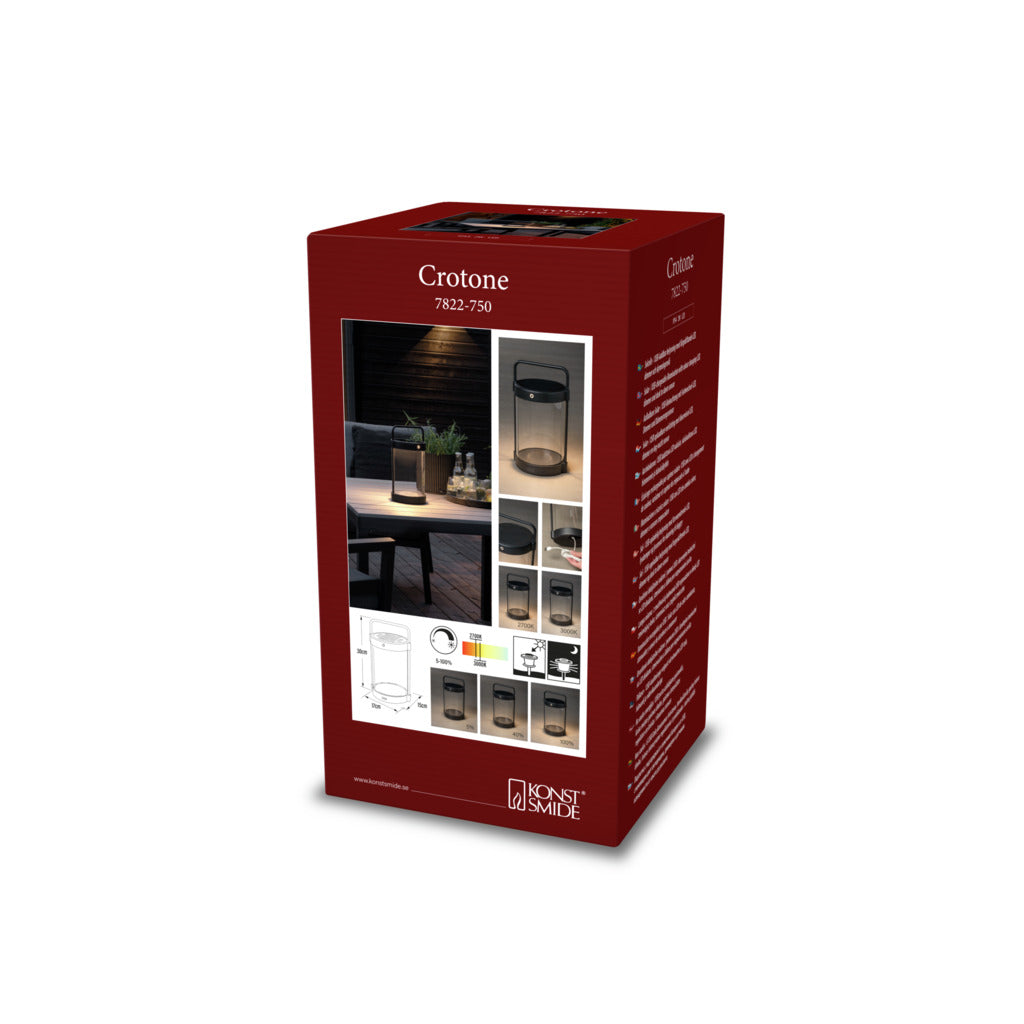 Konstsmide Crotone Outdoor USB Rechargeable Table Lamp Black – from Amos Lighting + Home