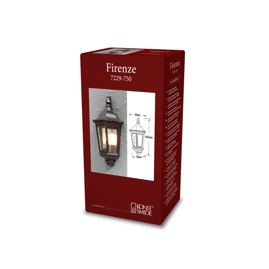 Konstsmide Firenze Outdoor Flush Wall Light Black IP43 – from Amos Lighting + Home