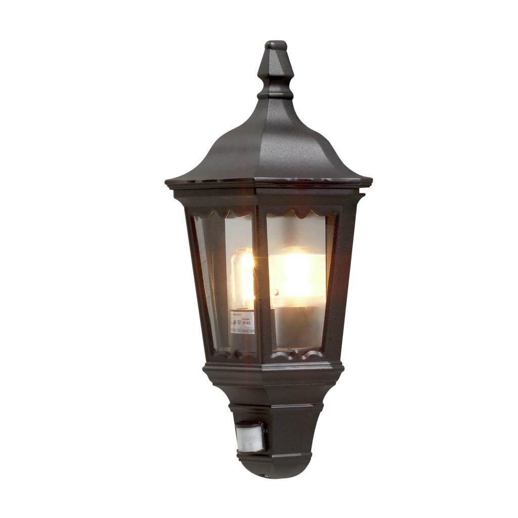 Konstsmide Firenze Outdoor Flush Wall Light Black with PIR Sensor, IP43 – from Amos Lighting + Home